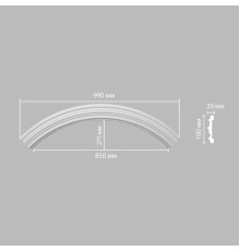 Радиус из полиуретана DECOMASTER 897902-120 1/4 круга Rнар 700 мм Rвн 600 мм 897902-120